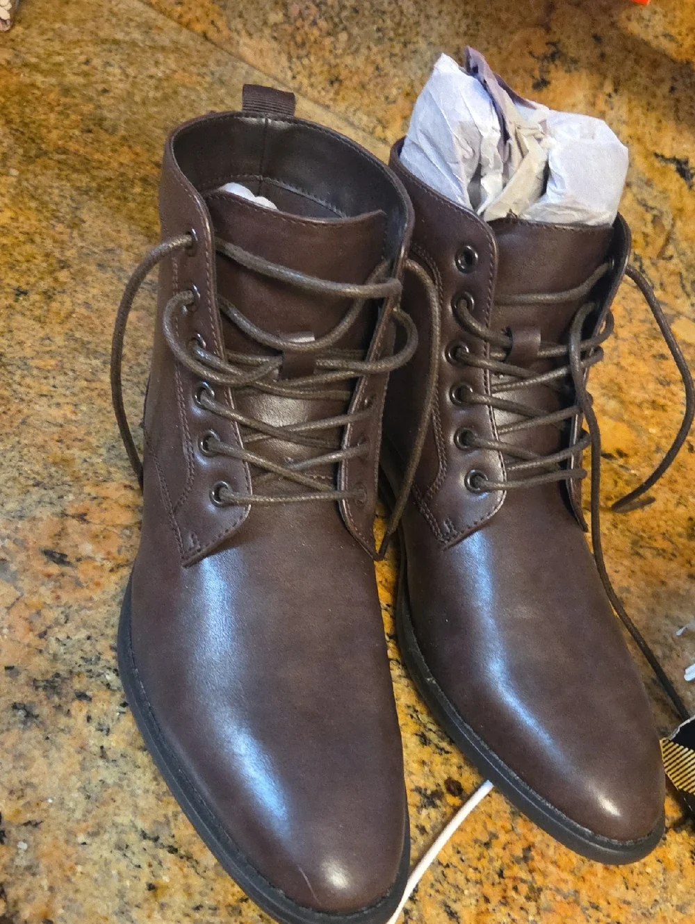 ASOS Dark Brown Leather Chukka Lace-Up Boots